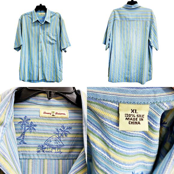 Tommy Bahama Men's Hawaiian Tropical Silk Button Down Shirts X-Large Summer - Picture 5 of 5